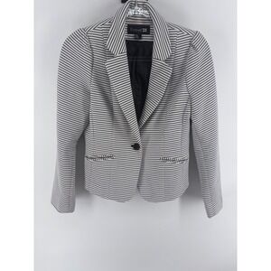 Forever 21 Women's Striped Blazer - Black and White, Business Casual,‎ Medium